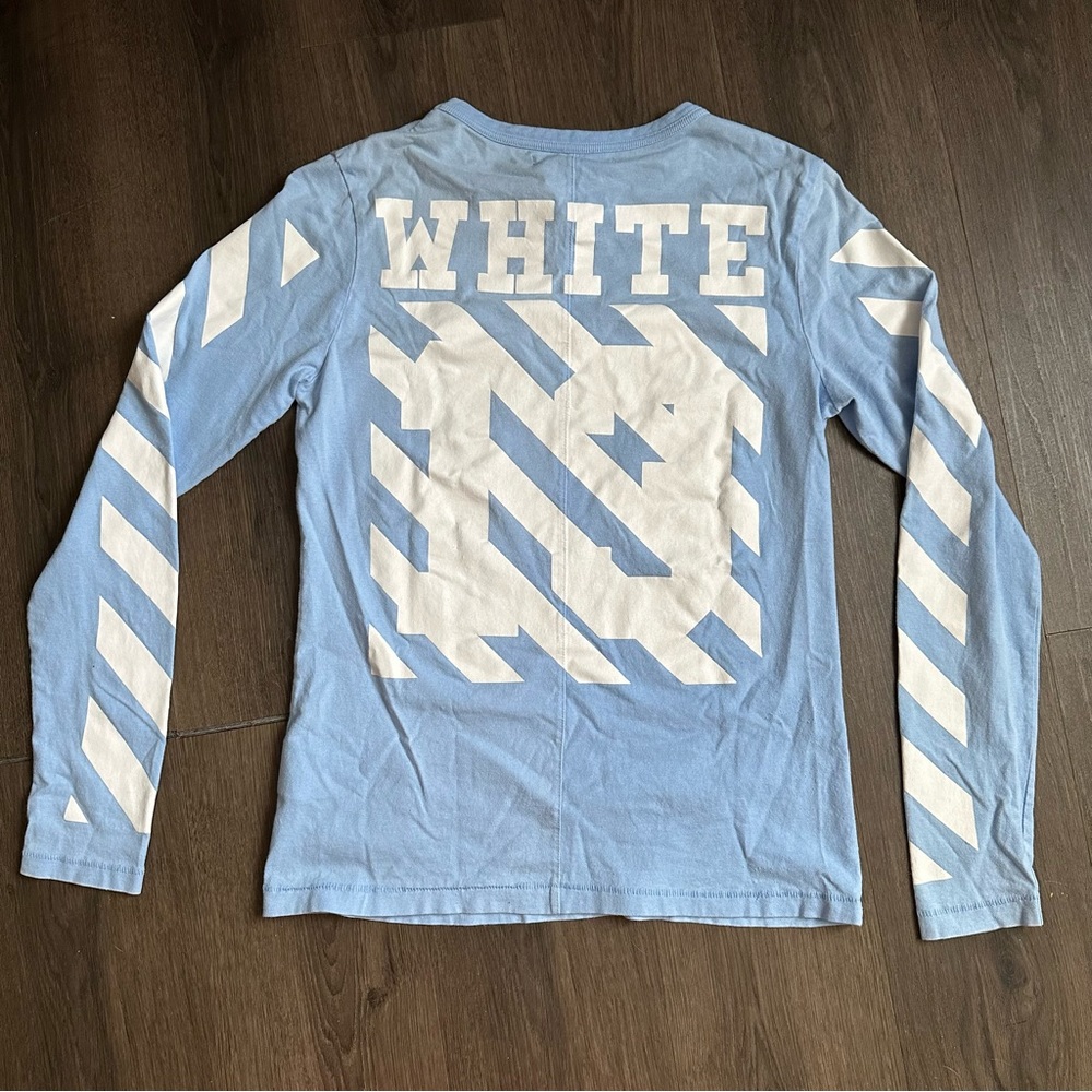 Off-White Light Baby Blue Long Sleeve T Shirt